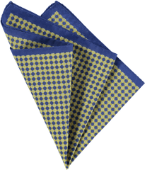 Cotton Pocket Square - Geometric Blue 7 11 Png