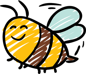 Free Bee Png With Transparent Background - Bees Drawing