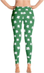 Four - Leaf Clover White Womenu0027s Allover Leggings By Readygolf Clover Golf Png