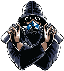 Wearing Gas Mask Anarchy T - Graffiti Gas Mask Png