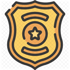 Police Badge Icon Of Colored Outline - Badge Police Icon Png