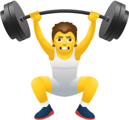 Person Lifting Weights Icon In Emoji Style - Man With Weights Icon Png