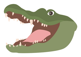 Crocodile Alligator Fang Flat Sticker - Cabeza De Cocodrilo Dibujo Png