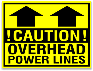 Caution Overhead Power Lines - Horizontal Png