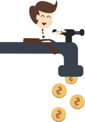 Click The Button To Like Us - Full Size Cash Flow Cartoon Png