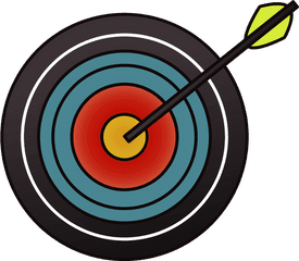 Archery Target With Arrow In The Bullseye Clipart Free - Archery Clip Art Target Png