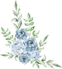 Freetoedit - Watercolor Blue Flowers Clipart Png