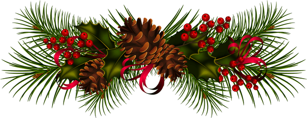 Garland Christmas Wreath Clip Art - Christmas Pine Cones Clipart Png