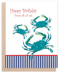 Happy Birthday Crab Card Png Blue