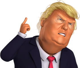 Forehead Microphone Caricature Trump - Donald Trump Cartoon Png