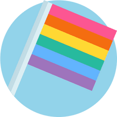 Rainbow Flag - Free Flags Icons Circle Png