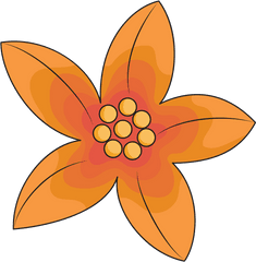 Orange Flower Clipart - Clipart Fleur Png