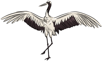 White Crane Bird - Long Png