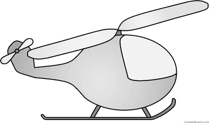 Helicopter Transportation Free Black White Clipart - Transparent Helicopter Cartoon Png