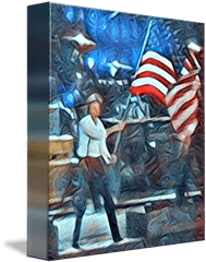 Paul Waving American Flag By Sheryl Chapman Png