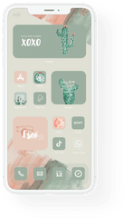 735 Ios 14 App Icons Pack Green Cactus - Vertical Png