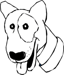 Transparent Dog Black And White Cartoon - Black And White Cartoon Dog Png