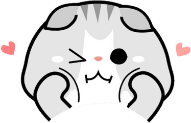 Cat Kawaii Cute Gato Chibi Tierno Blush - Kawaii Cat Head Png