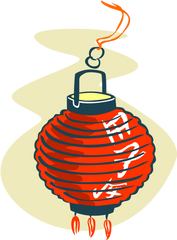 Vector Illustration Of Chinese Asian Paper Lanterns - Chinese Scroll Lantern Png