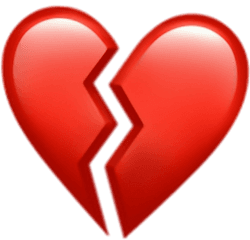 Heart Broken Brokenheart Sad Red Hearts - Small Love Heart Broken Heart Emoji Png