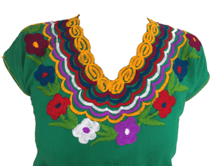 Mexican Blouse With Flowers - Blouse Png