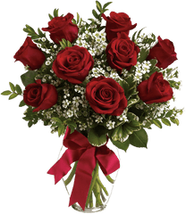 Vase Of Red Roses Transparent Image - Bouquet Of Roses Transparent Png