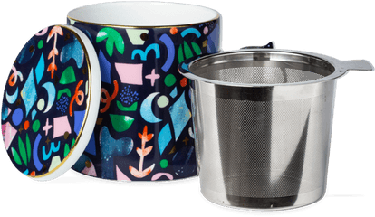 Confetti Mug With Infuser Navy - Ceramic Png