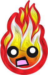 Download Hd Hot Fire Flame Emojis Messages Sticker - 9 Illustration Png