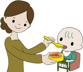 Download Infant Eating Food Communication Child Baby Hq Png - Mom Feeding Baby Clipart