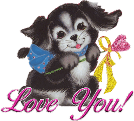 Love You Puppy Gif - Chien I Love You Png