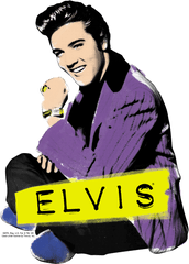 Elvis Presley Sitting Juniors T - Drawing Elvis Presley Cartoon Png