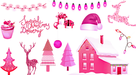 Christmas Lights Png Transparent - Pink Christmas Clip Art