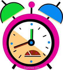 Colorful Alarm Clock Royalty Free Vector Clip Art - Colorful Alarm Clock Png