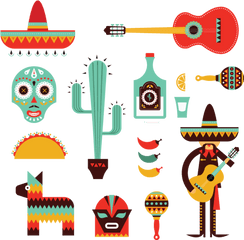 630 Decorative Mexican Icons - Mexico Illustration Png