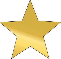 Gold Youtube Doge - Gold Star Png Download 16001524 Gold Star Cut Out