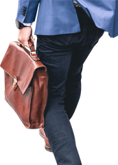 Man Brown Leather Bag Transparent - Man With Bag Png