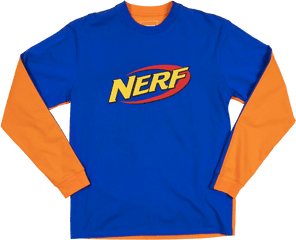 Blue Orange Long Sleeve Tee - Dumbgood Png