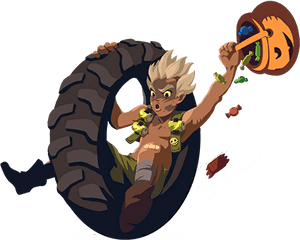 Spray Junkrat Trick Or Treat - Overwatch Junkrat Halloween Spray Png