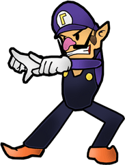 Super Paper Mario Waluigi - Super Mario Paper Waluigi Png