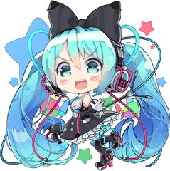 Chibi Miku Transparent Cartoon - Anime Chibi Hatsune Miku Png