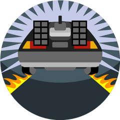 Back To The Future Car Delorean Fast Fire Vehicle Icon - Back To The Future Clipart Png