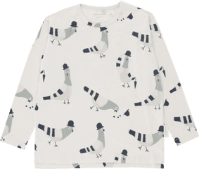 Download Tiny Cottons Ls Relaxed Tee Pigeons - Pigeon Tiny Pattern Png