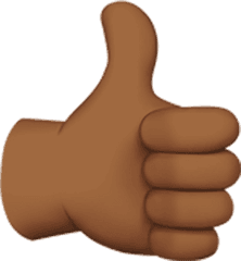 Thumbs Up Emoji Dark Skin Png Image - Brown Thumbs Up Emoji