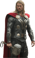 Thor With Hammer Transparent Cartoon - Thor Marvel Film Png