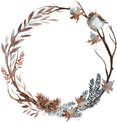 Wreath Bird2 - Flower Circle Png For Christmas