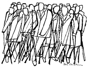 Download Image Result For Crowd Of People Drawing - Ben Ben Shahn Drawings Png