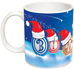 Bingo Balls And Santa Hats Mug - Mug Png