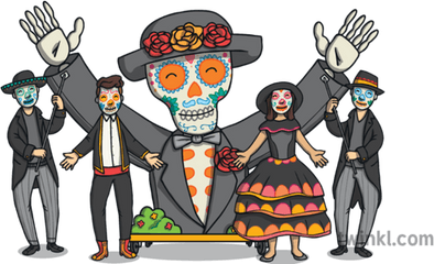 Ks1 Day Of The Dead Word And Picture Powerpoint - Cartoon Png