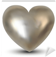 3d Silver Heart Wall Mural U2022 Pixers - We Live To Change Solid Png