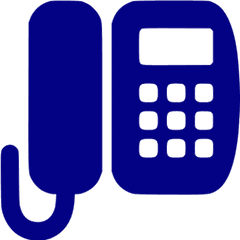 Navy Blue Office Phone Icon - Romanesque Bridge Of BesalÃº Png